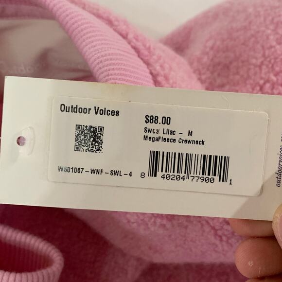 Outdoor Voices M NEW Pink MegaFleece Crewneck Sweatshirt Fuzzy - Picture 10 of 10